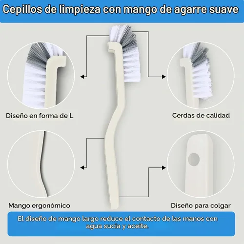 Vista 2 de Asltw - Juego de 6 cepillos de limpieza pequeños para rieles de ventanas, lechada, esquinas y grietas, cerdas angulares para limpieza profunda