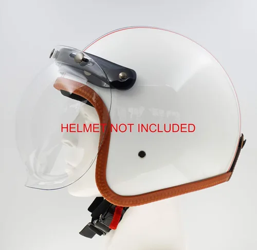 Vista 3 de Visera universal para casco de motocicleta, escudo contra el viento (burbuja/transparente)