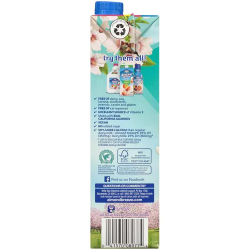 Vista 11 de Almond Breeze Mezcla de coco de almendras sin lácteos, vainilla sin azúcar, 32 onzas líquidas