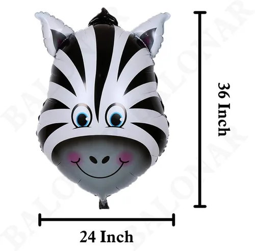 Vista 3 de BALONAR 5 globos de aluminio de 32 pulgadas, diseño de león, cebra, mono, graffe, globos de animales para fiestas de cumpleaños infantiles