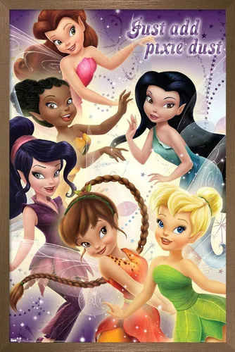 Vista 13 de Trends International Disney Tinker Bell - Póster de pared de hadas, 14.725 x 22.375 pulgadas, versión enmarcada de madera de granero Versión