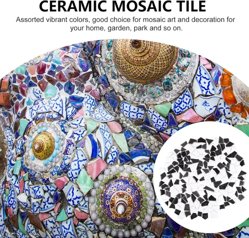 Vista 6 de VOSAREA Mosaico de cerámica DIY Mosaico Azulejo de mosaico de flores Cesta de vidrio Mosaico de vidrio Azulejos de mosaico esmaltado Artesanías