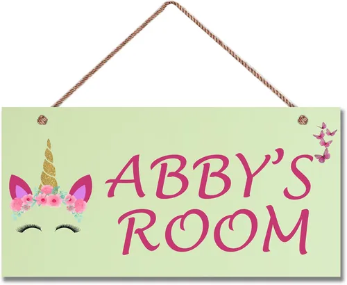 Vista 19 de Letrero personalizado, letrero mágico de unicornio, unicornio arcoíris para habitación de niños, decoración de pared con nombre personalizado