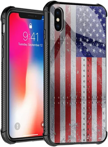 Vista 9 de Funda compatible con iPhone XS, funda para niñas y mujeres, cielo azul, flor, luna y mariposa