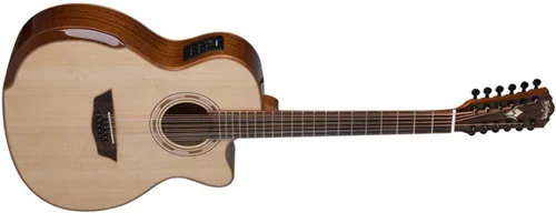 Vista 3 de Washburn Guitarra acústica-eléctrica de 12 cuerdas, natural (WCG15SCE12-O)