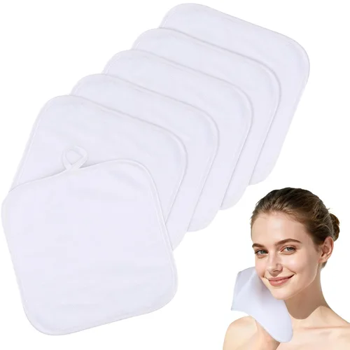 Vista 54 de SINLAND Paños faciales de microfibra de secado rápido toallita de lavado de 8 x 8 pulgadas paño de lavado facial absorbente suave paños removedores