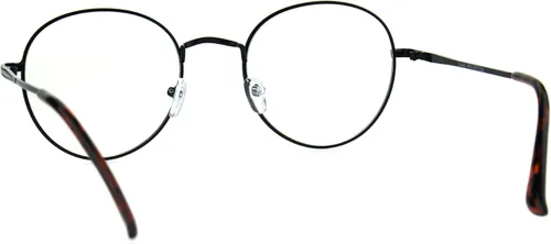 Vista 4 de SA106 Marco de lentes transparentes redondos con borde metálico clásico de los años 90