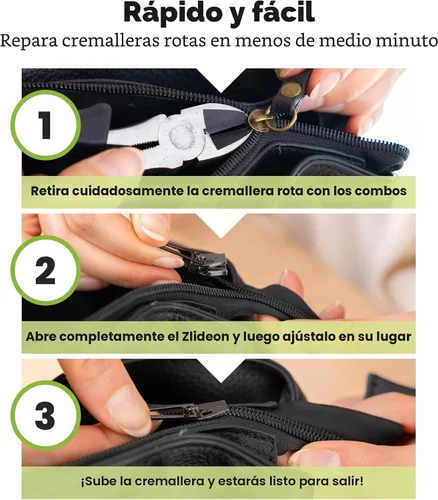 Vista 6 de ZlideOn - Reemplazo de tirador de cremallera, negro, normal (L), 5A, deslizador de reemplazo instantáneo para cremallera de metal