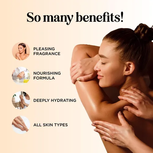 Vista 6 de Aceites de masaje dulces y sensuales para parejas, aceites de masaje románticos de cuerpo completo de mango y lavanda con aceite de almendras dulces