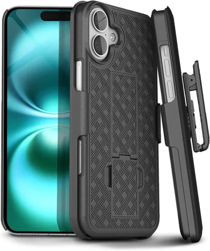 Vista 24 de MOTIVE Funda para iPhone 14, funda con clip para cinturón para Apple iPhone 14, funda protectora delgada y resistente a prueba de golpes con soporte