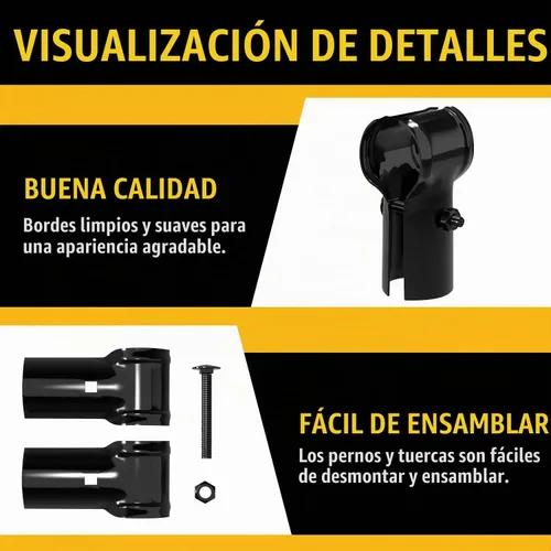 Vista 6 de VIVIDA Abrazaderas de riel extremo en T, accesorios de valla de enlace