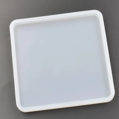Vista 3 de Molde epoxi de forma cuadrada, 5 piezas, molde de silicona de base cuadrada, tamaño más grande de 5 pulgadas