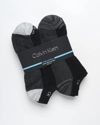 Vista 59 de Calvin Klein Calcetines para hombre, mezcla de algodón, acolchados, sin talla, forro de calcetines atléticos (6 unidades)