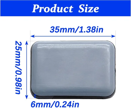 Vista 2 de 24 deslizadores de teflón autoadhesivos para muebles, de 1.35 x 0.98 pulgadas, rectangulares para muebles, almohadillas móviles para alfombras