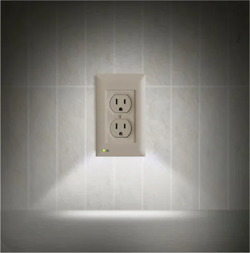 Vista 9 de Placa de cubierta de salida iluminada y luz nocturna LED, cubierta de toma de corriente de pared para cortes de energía durante tormentas de hielo