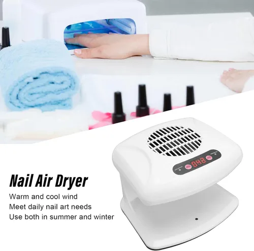 Vista 3 de Secador de aire de uñas blancas con sensor automático de motor giratorio, secador de ventilador de uñas para uso profesional en salones, sistema