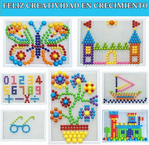 Vista 2 de Rompecabezas de 592 piezas de uñas de hongos de colores mixtos, ladrillos de construcción educativos, juguetes creativos de bricolaje, juegos 3D