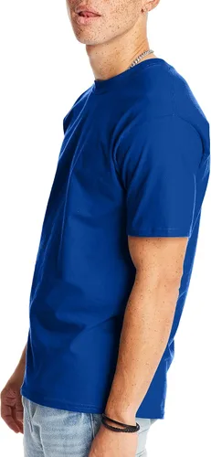 Vista 3 de Hanes Camiseta clásica de algodón con cuello redondo para hombre Beefy-T
