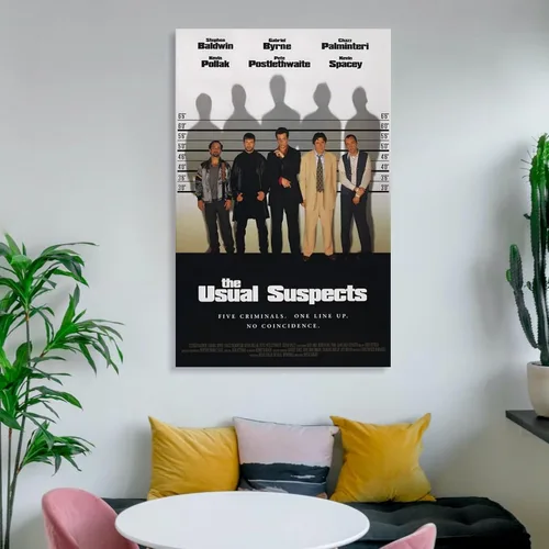 Vista 6 de ADOVZ Pósteres de películas retro de The Usual Suspects de los años 90, póster vintage para decoración del hogar, arte de pared, impresión de imagen