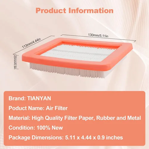 Vista 3 de TIANYAN 17211-Z8B-901 Filtro de aire para Honda GCV160LAO GCV190LA GC190LA HRR216 HRB216 HRB217 HRC216 HRS216 HRT216 HRZ216 HRX217 EB2800I EGG 2800I