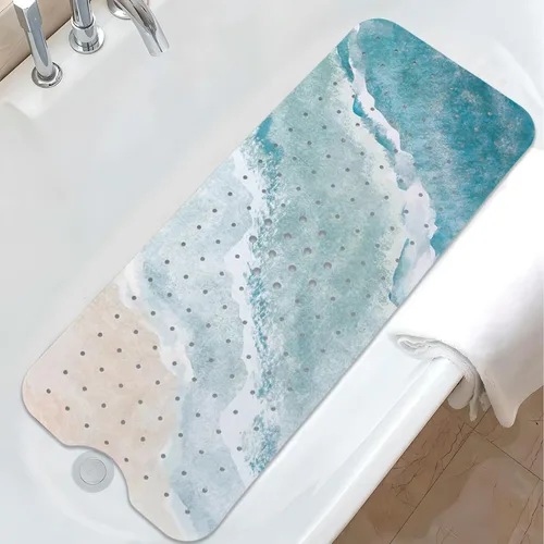 Vista 22 de Tapete de baño de sirena antideslizante, bonito tapete de baño de goma para bañera, tapete de baño para niños y niñas pequeñas, tapete de ducha