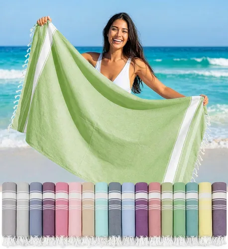 Vista 72 de LANE LINEN - Paquete de 4 toallas de playa de gran tamaño, toalla de piscina prelavada, extragrande, de secado rápido y sin arena, toalla de viaje