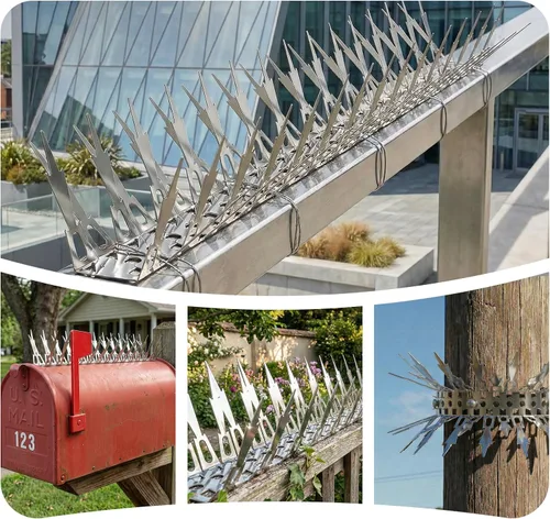 Vista 9 de OFFO Púas de pájaro para exterior, acero inoxidable 304, paquete de 5 Plata brillante
