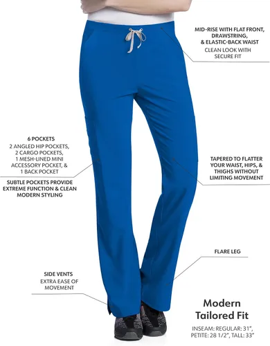 Vista 2 de Urbane Performance 9312 New Royal - Pantalones de uniforme médico elásticos 6 unidades para mujer