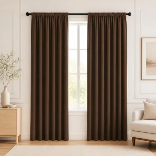 Vista 253 de Deconovo Cortinas opacas, aislamiento térmico, dobladillo para barra, reducción de ruido, certificado Oeko-TEX, cortinas de oscurecimiento