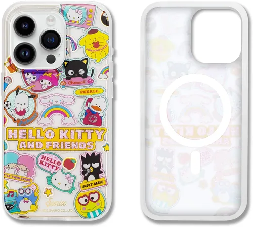 Vista 3 de Sonix x Sanrio - Funda + pulsera adhesiva para teléfono con cuentas (Hello Kitty Rosa) para iPhone 15 Pro Max Calcomanías de Hello Kitty y sus
