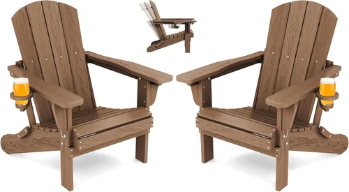 Vista 21 de SERWALL Silla Adirondack plegable ajustable con portavasos reclinable