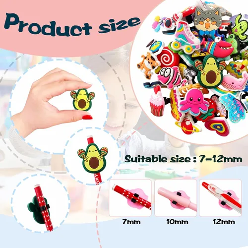 Vista 2 de Zddaoole 45 Piezas Decoraciones para Puntas de Lápices, Diferentes Clips Lindos para Lápices, Encantadores Accesorios para Lápices, Adornos a Granel