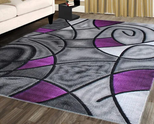Vista 15 de Masada Rugs, Alfombra moderna y contemporánea, azul, gris y negro (2 pies x 3 pies)