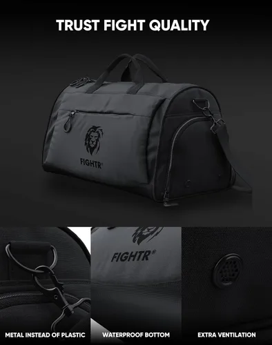 Vista 3 de FIGHTR Sports bag & travel Duffel bag for men and women - with shoe compartment & wet compartment - bag for sports, fitness & travel - training bag