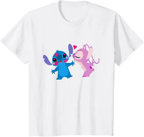 Vista 25 de Disney Stitch and Angel - Camiseta para el día de San Valentín Negro