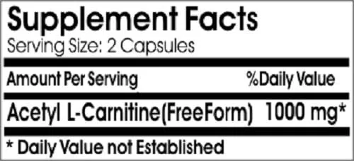 Vista 2 de Acetil L-Carnitina 1000 Mg 200 Cápsulas