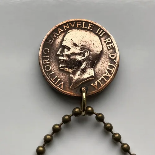 Vista 3 de 1923 Italy Italia 10 Cent coin pendant honey bee bumble bee beekeeper honey farmers pollination beehive Roma Milan Florence Venice Napoli Turin Pisa