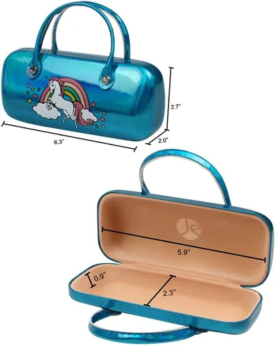 Vista 3 de JAVOedge Estuche rígido para niños, niñas, niños, carcasa rígida con asa y paños