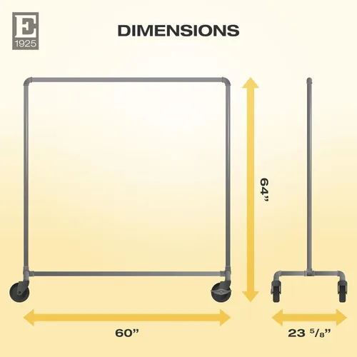 Vista 3 de Econoco Pipeline - Estante para barra de ballet, 60 pulgadas de ancho, altura fija, exhibición independiente de baile o venta al por menor, acabado