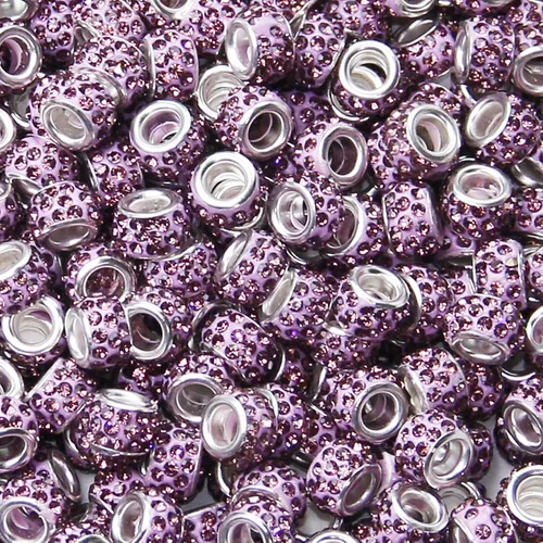 Vista 20 de 60 Piezas Cuentas Espaciadoras de Diamantes de Imitación con Agujero Grande Cuentas Espaciadoras Negras Europeas para Manualidades Cuentas Grandes