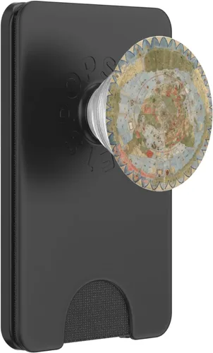 Vista 8 de Urbano Monte Flat Earth Map Mapa de Mundi Atlas Cartografía PopSockets PopGrip intercambiables