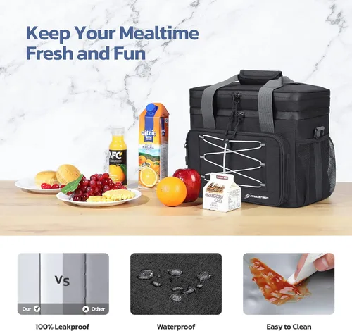 Vista 6 de Maelstrom Portable Collapsible Soft Cooler Bag – 24/30/60 Cans Double-Deck Leakproof Ice Chest for Beach, Camping & Grocery