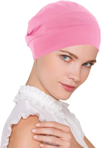 Vista 4 de Gorro de quimioterapia para mujer, tejido de algodón suave, turbante para dormir