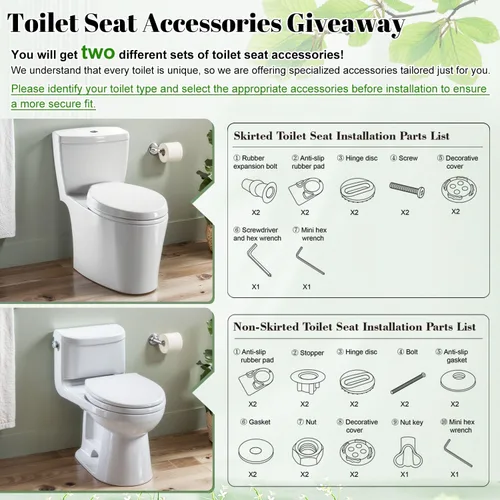 Vista 3 de Round Resin Toilet Seat, Quietly Close Quick Release Hinges Cover pattern9
