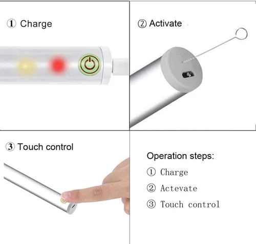 Vista 3 de Luces LED portátiles para espejo de tocador, luz diurna simulada, control táctil de 4 niveles de brillo, luces de maquillaje recargables e