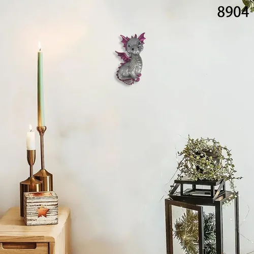 Vista 2 de Juego de moldes de silicona para decoración de pared de dragón 3D, letrero de bienvenida y moldes de resina de dragón bebé, decoración del hogar