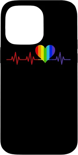 Vista 21 de Gay EKG Pulse Heartbeat Pride Flag y Queer LGBTQ Rainbow Case para iPhone 17