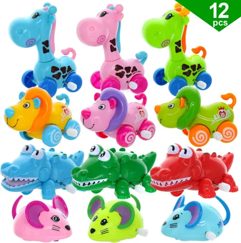 Vista 4 de GIFTEXPRESS 12 juguetes surtidos de animales de zoológico de 3 a 4 pulgadas para recuerdos de fiesta de niños, tamaño perfecto para niños de 3 a 10