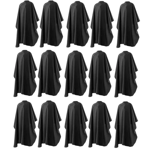 Vista 6 de Paquete de 5 capas de nailon negro impermeables para corte de pelo para hombres