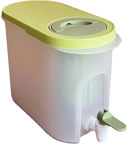 Vista 9 de Dispensador de bebidas de plástico, refrigerador de conservación sellada de polipropileno de 3.9 L, recipiente de té con leche helada, limonada